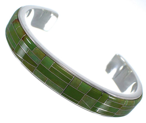 Southwest Turquoise Inlay And Silver Bracelet TX39728